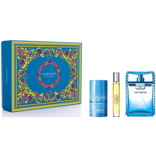 Versace Eau Fraiche 3 pc Set 3.4 oz EDT Spray M