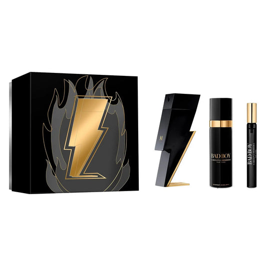 Bad Boy 3 pc Gift Set by Carolina Herrera 3.4 oz EDT Spray for Men