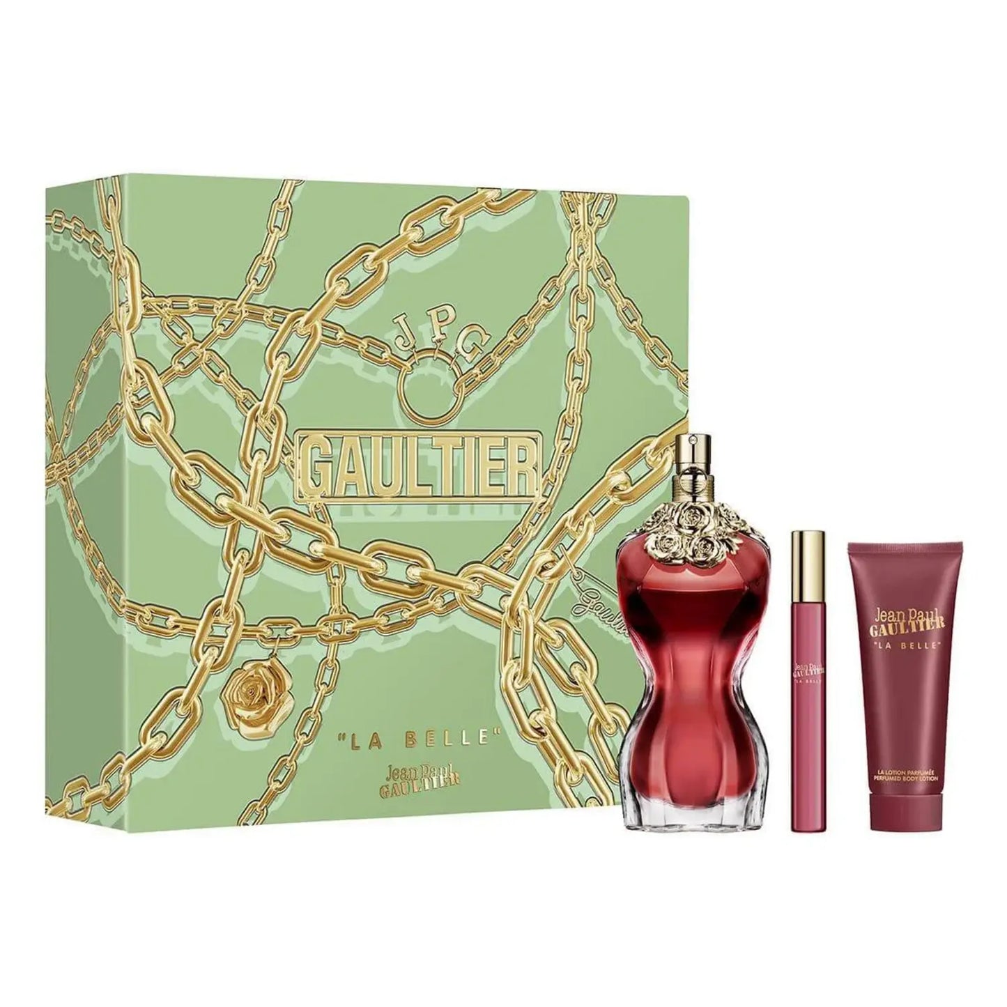 La Belle 3 pc Gift Set by Jean Paul Gaultier 3.4 oz EDP Spray for Women