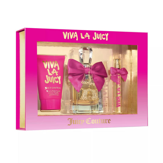 Viva la Juicy 3 pc Gift Set by Juicy Couture 3.4 oz EDP Spray for Women